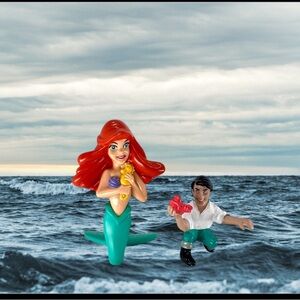 VNTG McDonalds Happy Meal Toys The Little Mermaid Ariel & Eric Figures 2-3" Lot